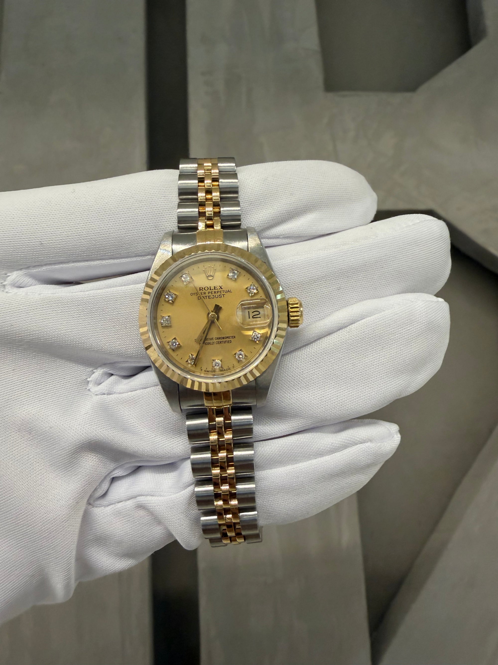 Rolex Datejust Lady Champagne Diamond Dial on Jubilee 69173