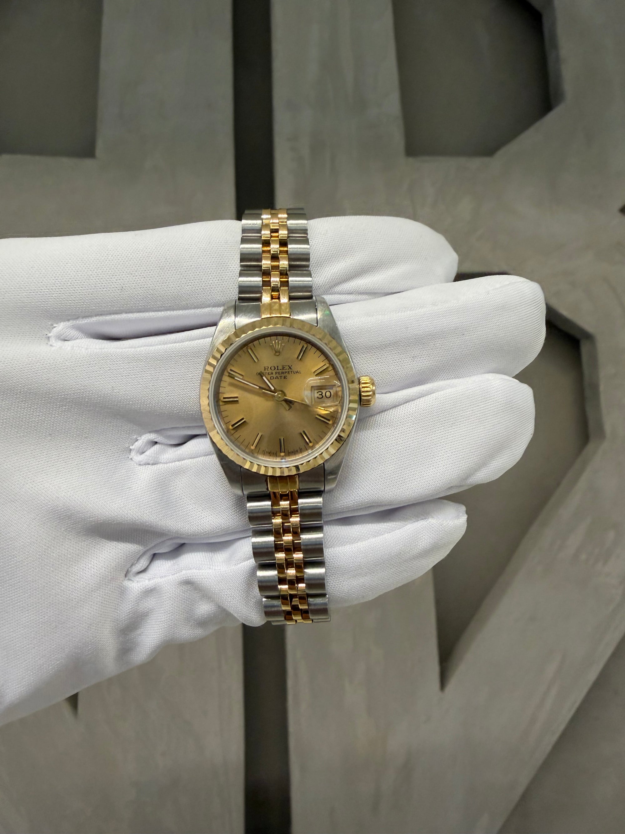 Rolex Datejust Lady Champagne Stick Dial on Jubilee 69173