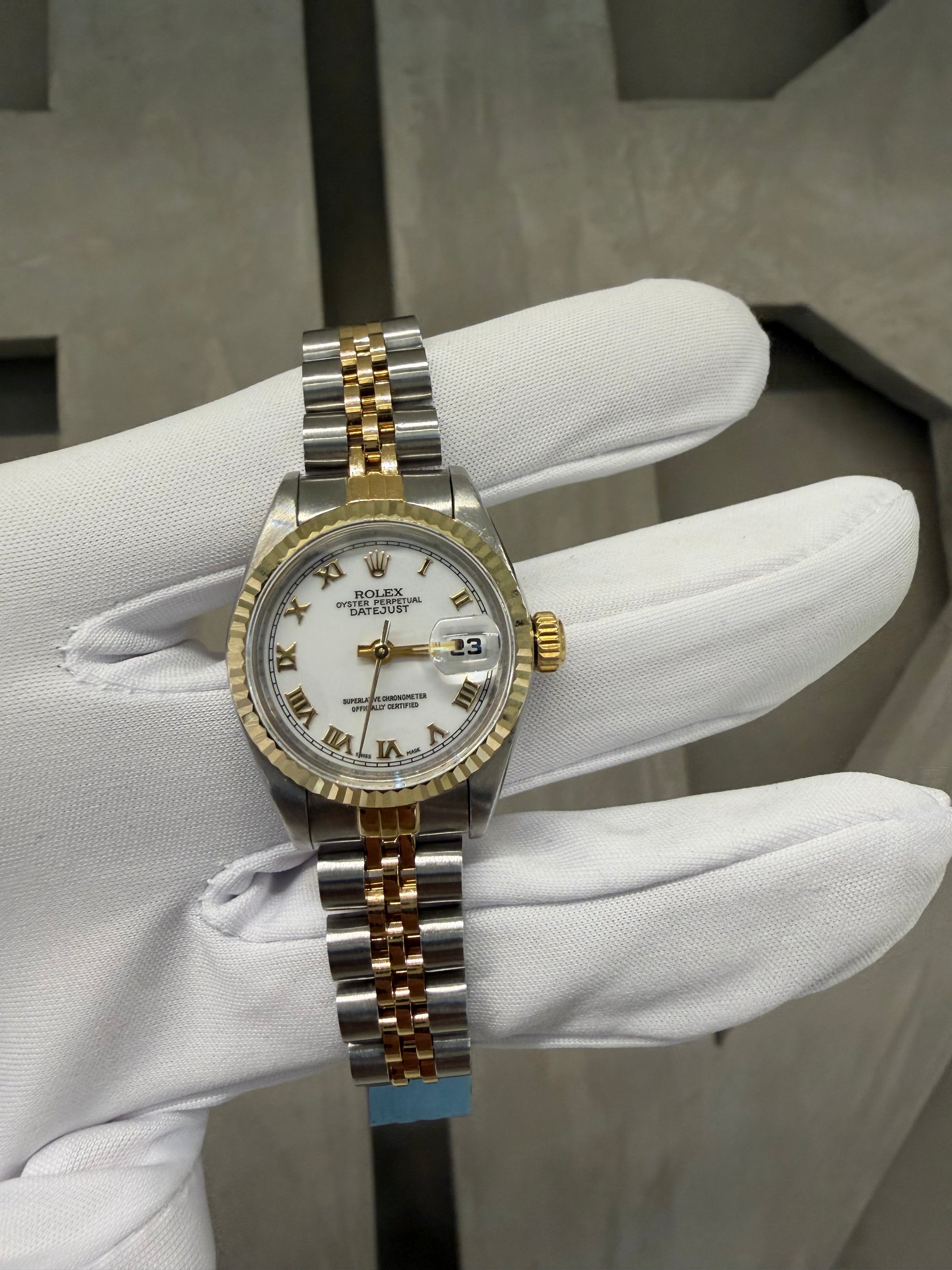 Rolex Datejust Lady White Roman Dial on Jubilee 69173