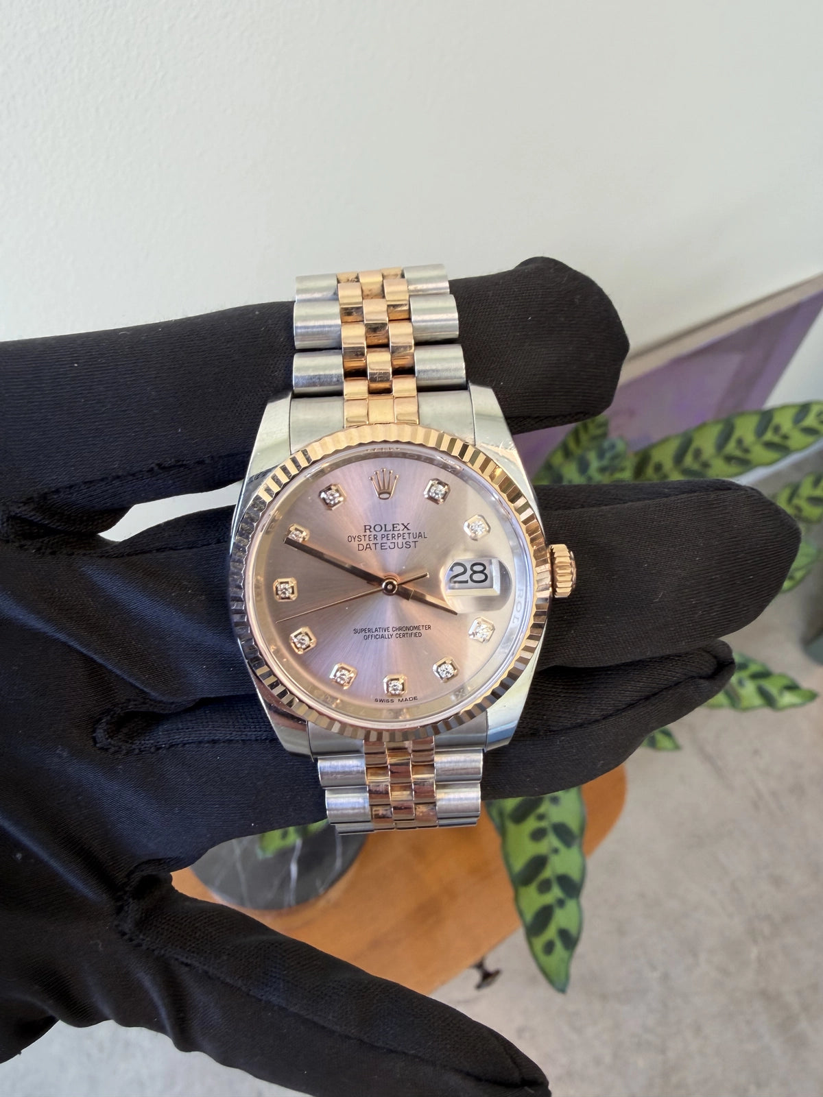 Rolex Date Just 36 Sundust Dial on 2 tone jubilee 116231