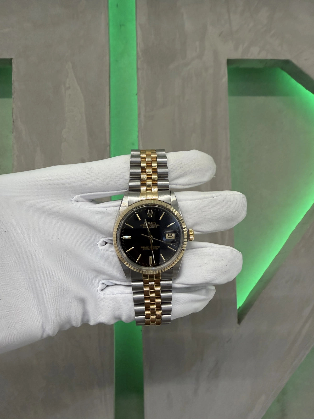 Rolex Datejust 36 Black Stick Dial on Jubilee 16013