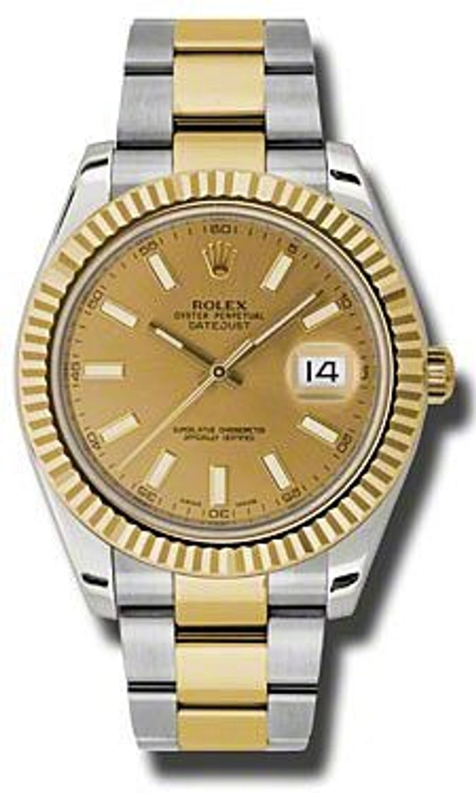Rolex Datejust II Champagne Stick Dial on Oyster 116333