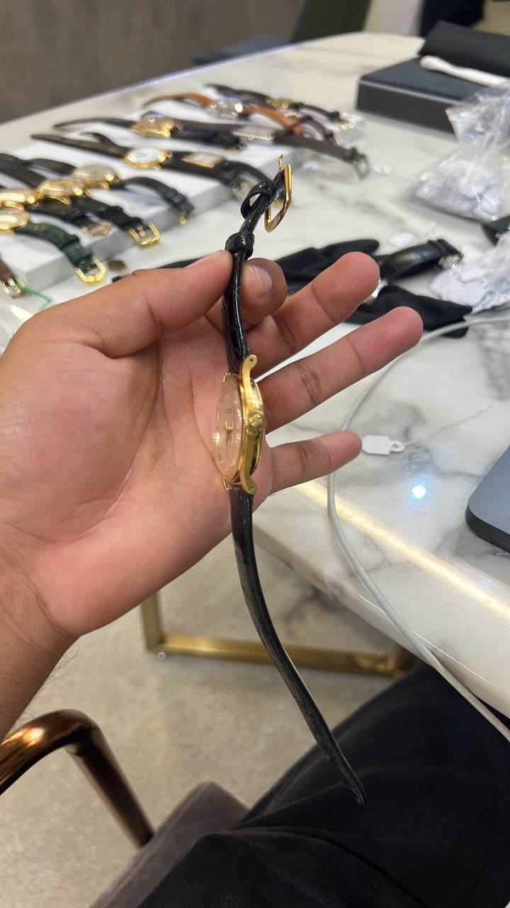 Patek Philippe Silver Dial on BlackLeather 2508