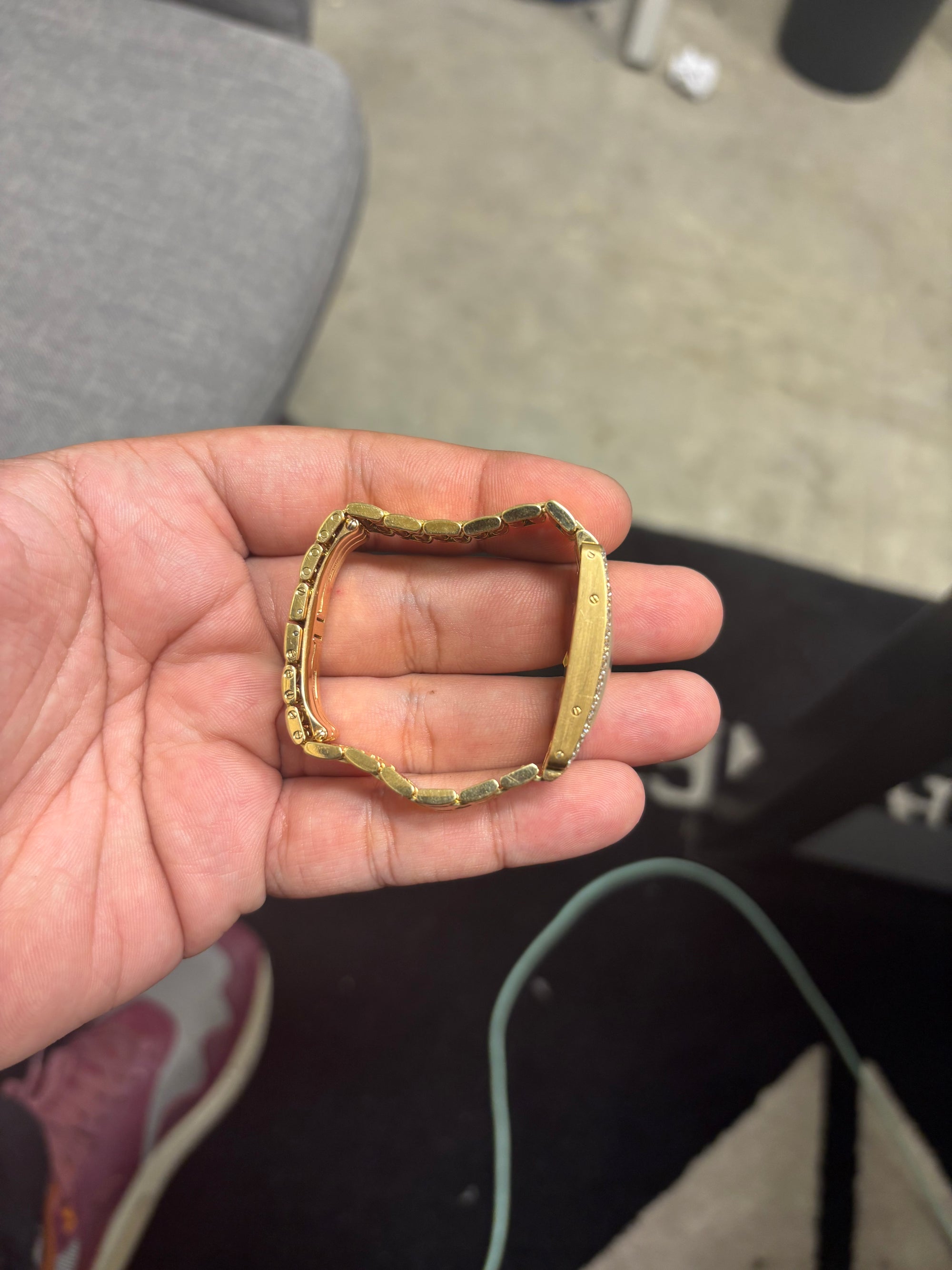 Cartier Tank Americaine Cream Dial on Gold/diamond 2482