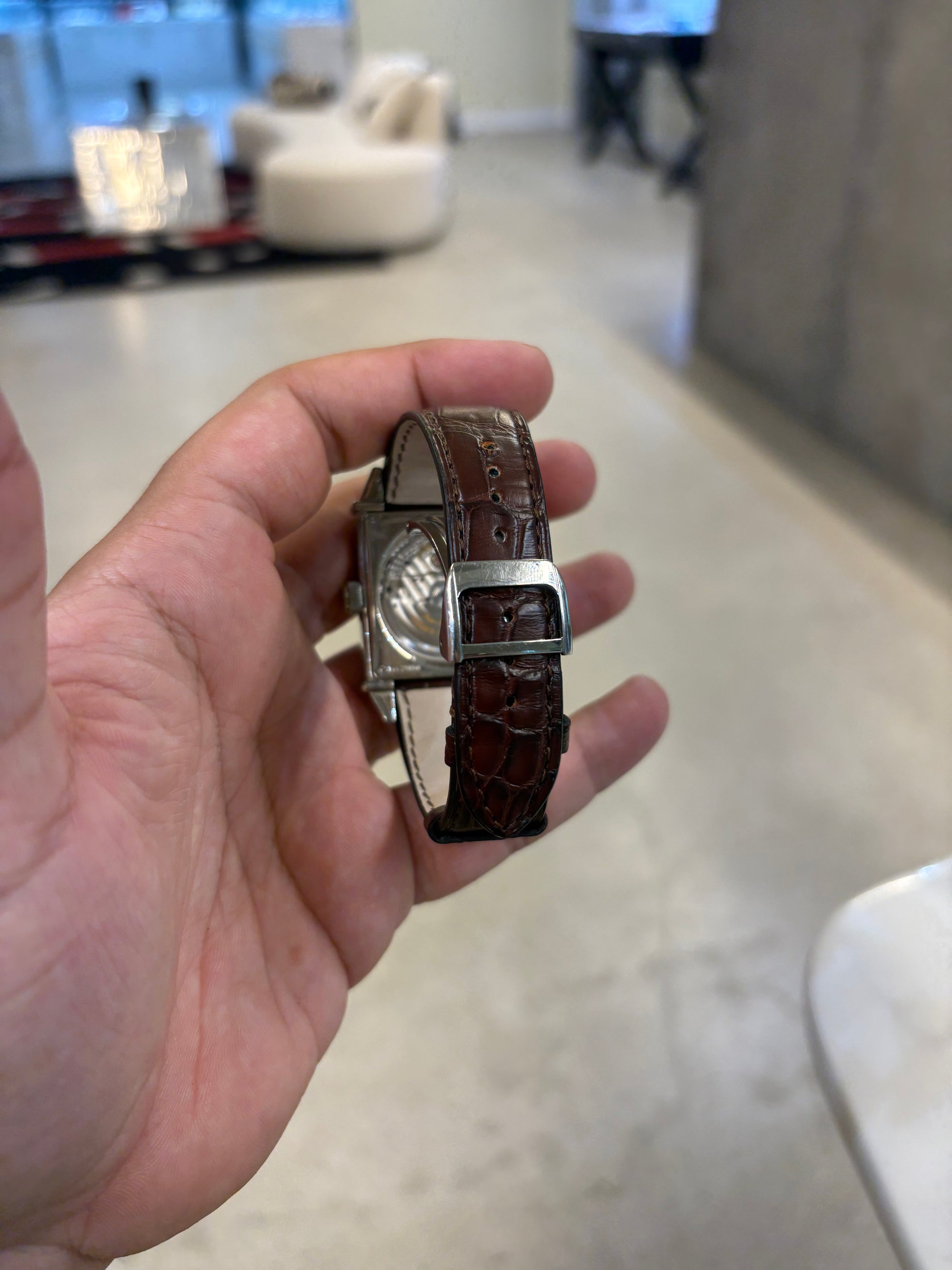 Girard Preeux White Dial on Brown Leather 25850