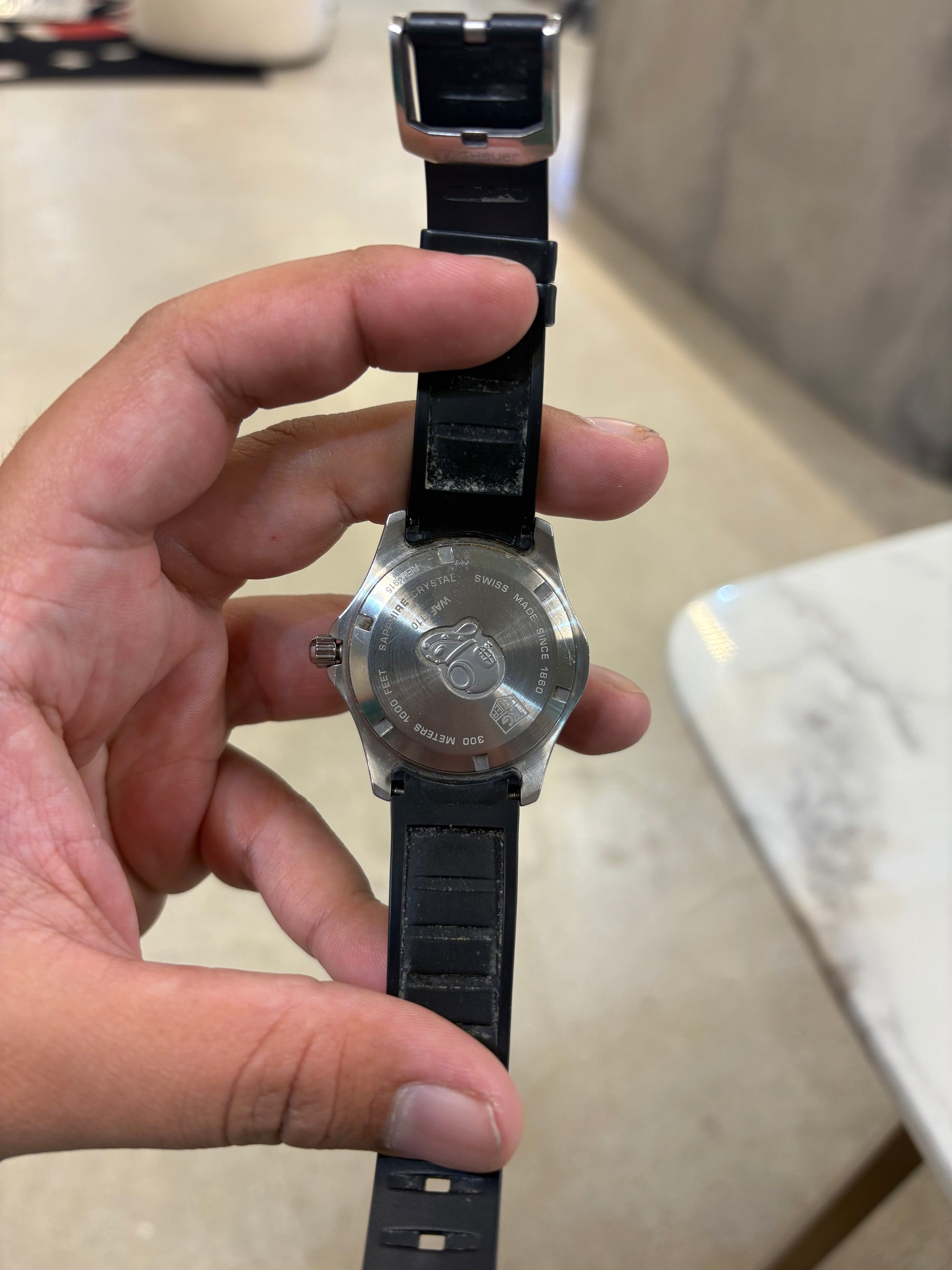 TAG Heuer AquaRacer Black Dial on Rubber WAF1110