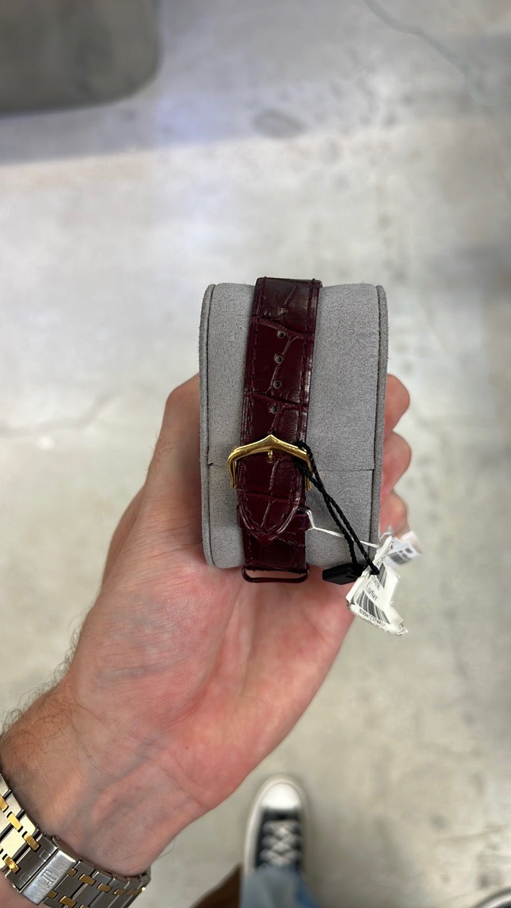 Cartier Tank Maroon Dial on Red leather 4369