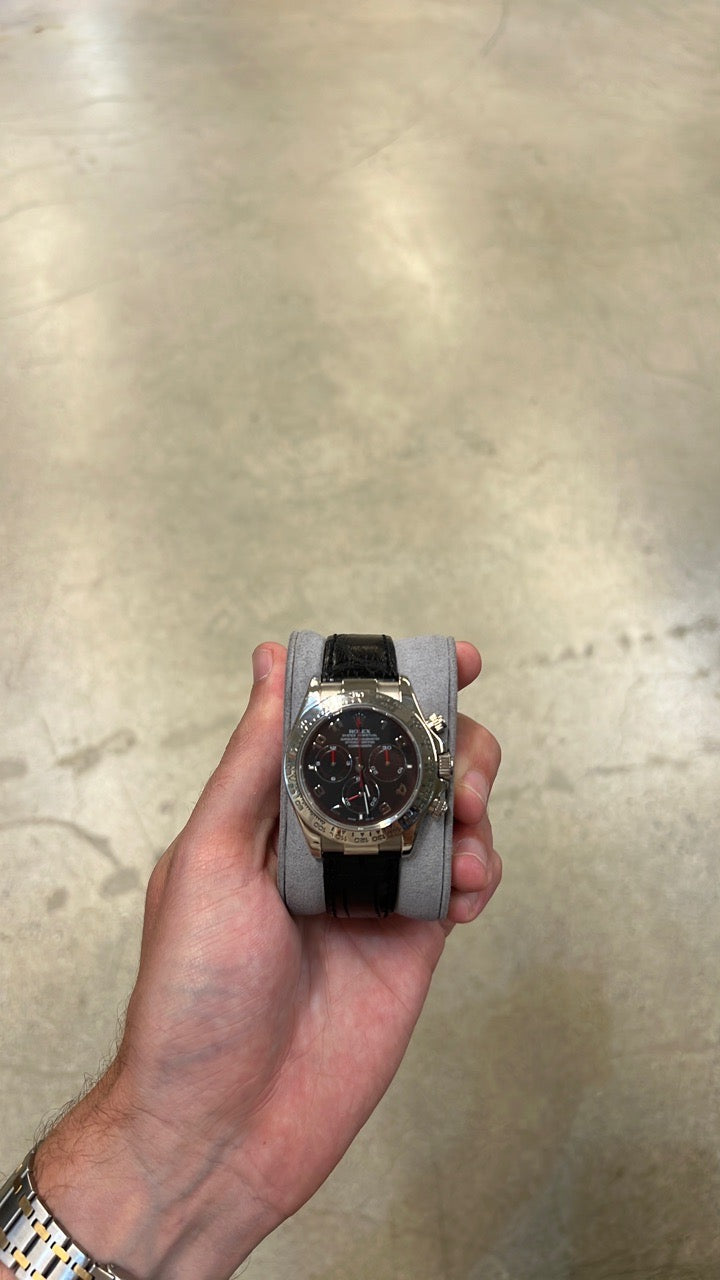 Rolex Daytona Black Dial on Leather 116519