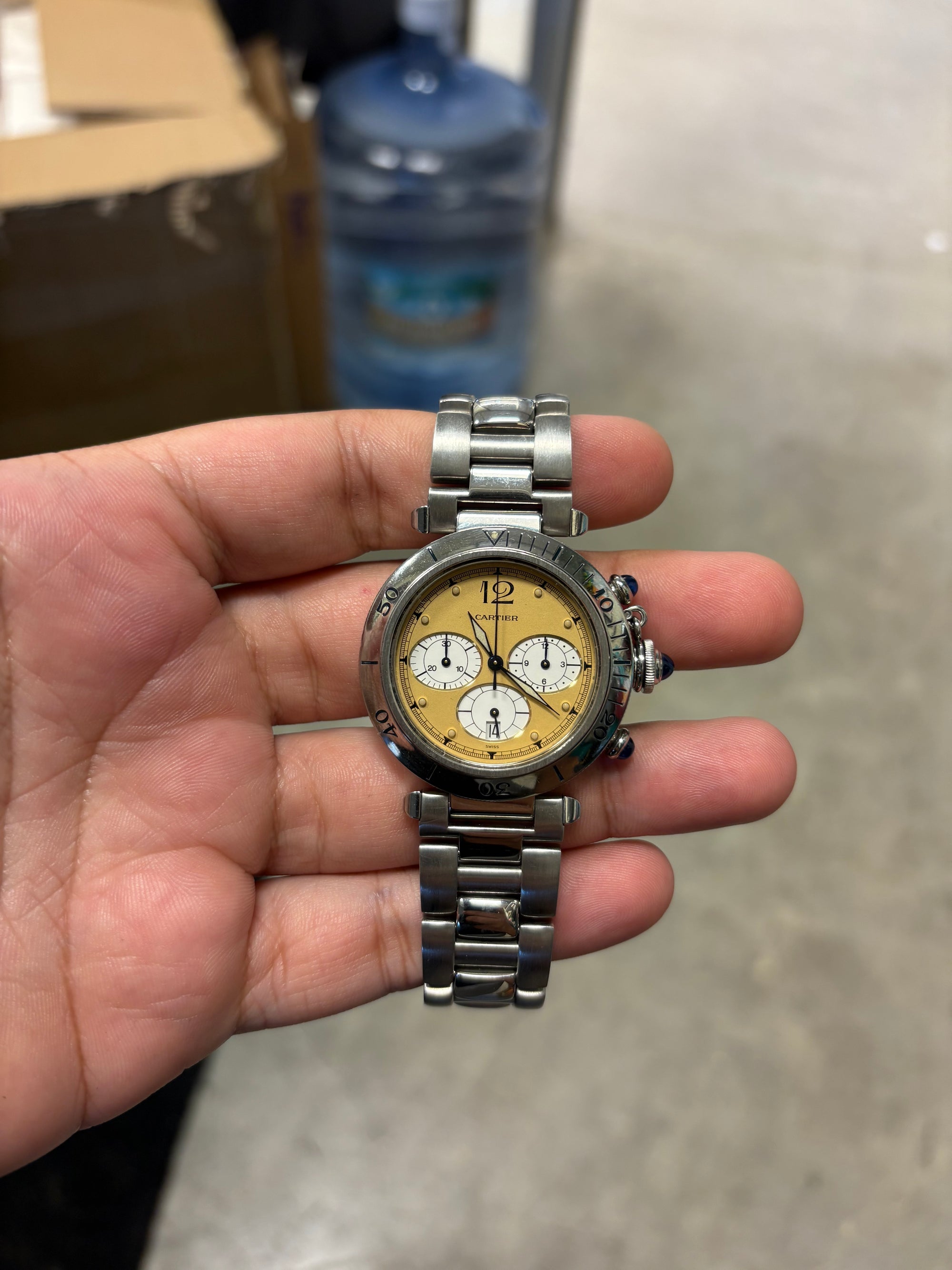 Cartier Pasha Tan chrono Dial on 1