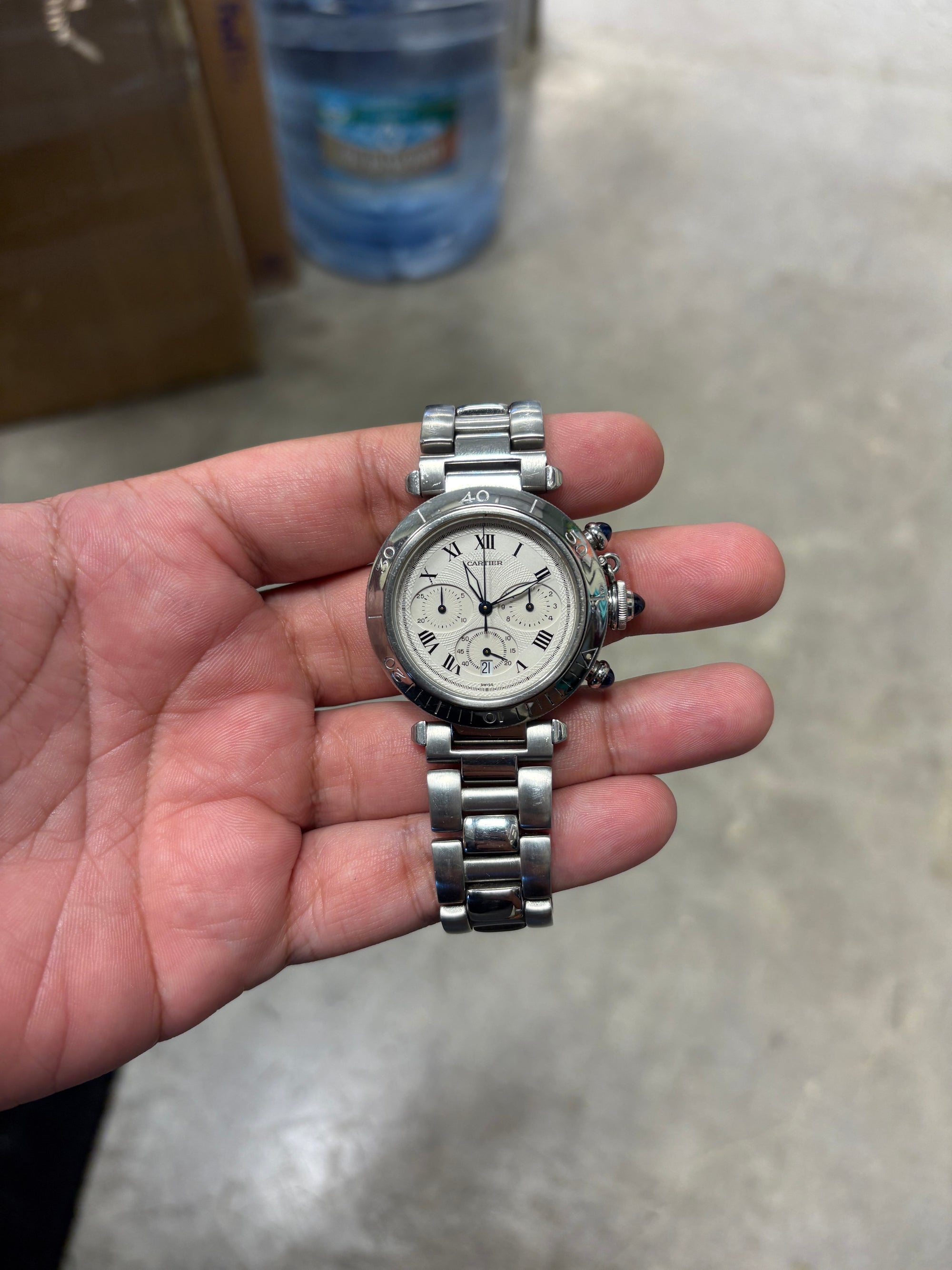 Cartier Pasha white chrono Dial on 1