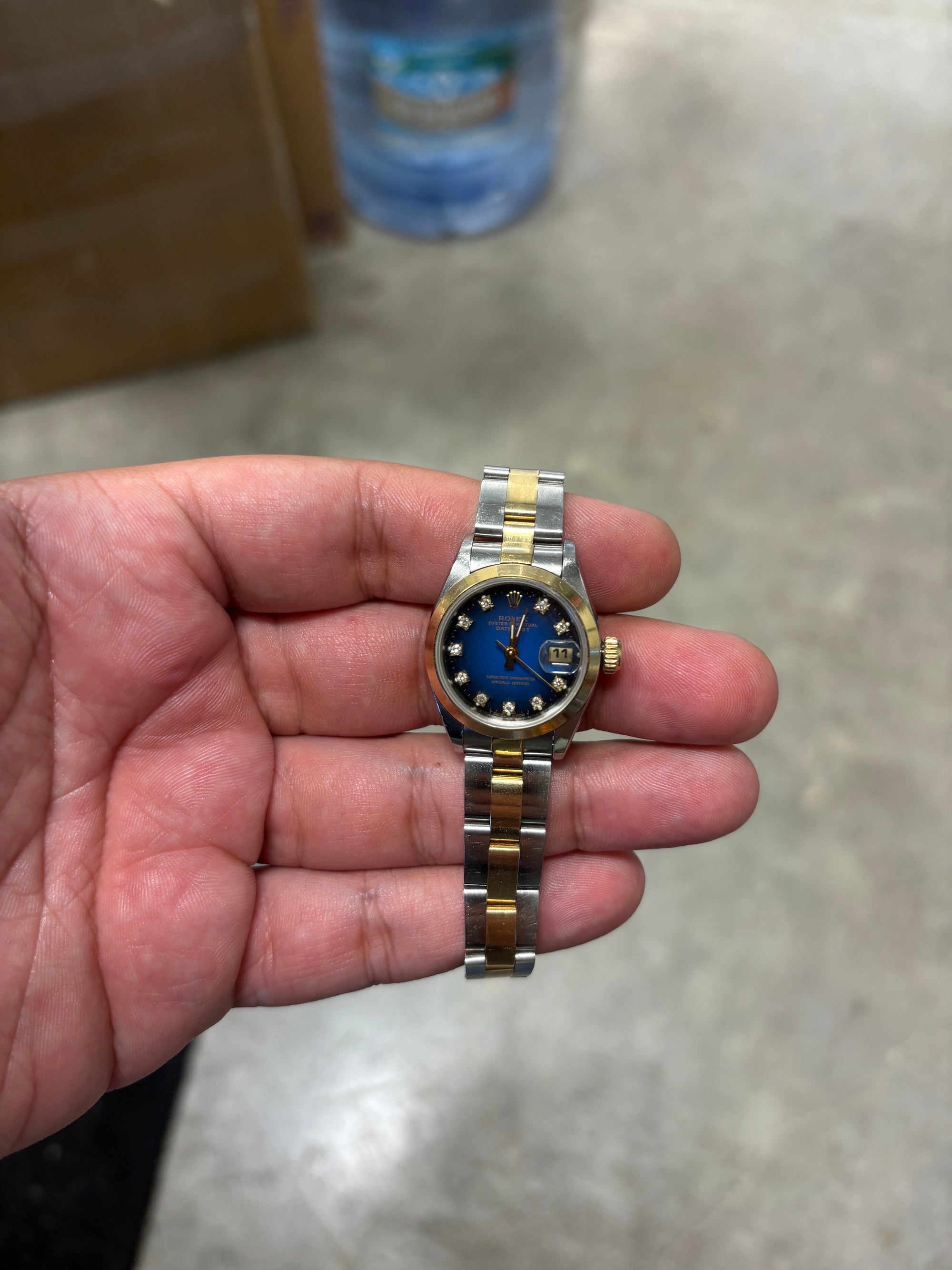 Rolex Datejust Blue vignette Dial on Oyster 69163