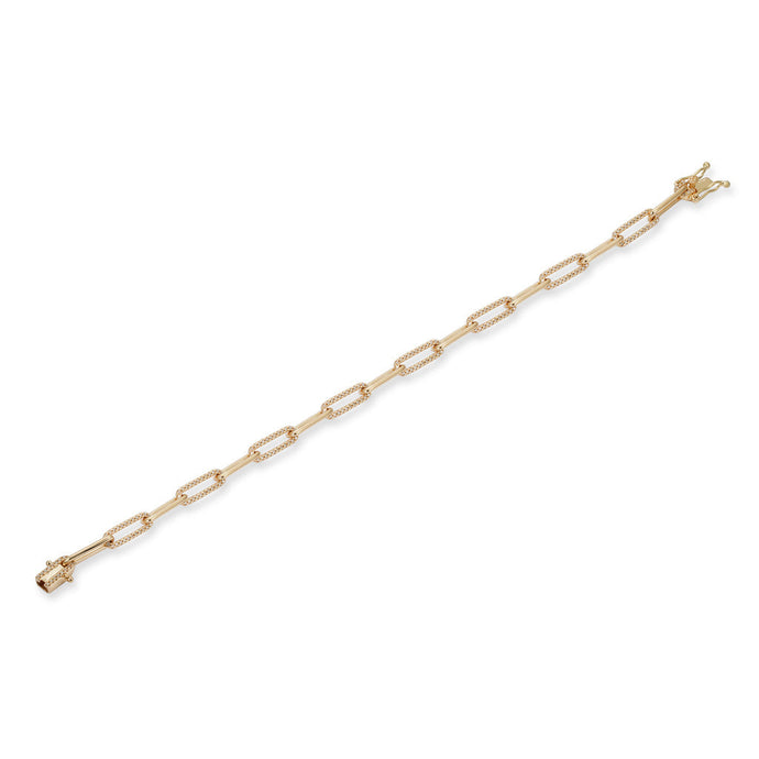 By Barnett Alternating Diamond Paper-Clip Bracelet