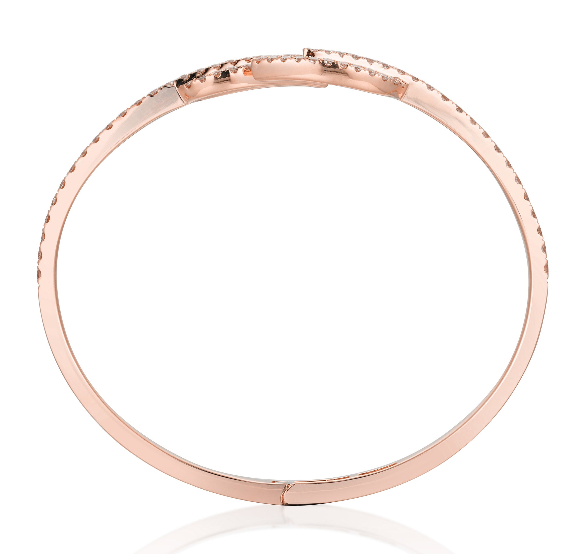 By Barnett Twin Leaves Diamond Bangle