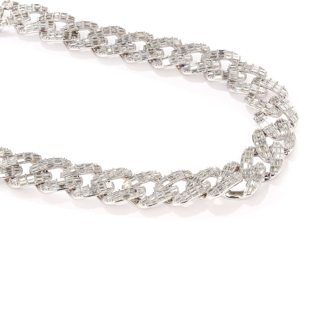 By Barnett Baguette Diamond Cuban Necklace