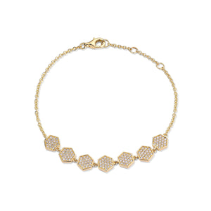 By Barnett Hex Link Diamond Bracelet