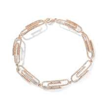 Load image into Gallery viewer, By Barnett Rose Gold Signature Diamond Paperclip Bracelet