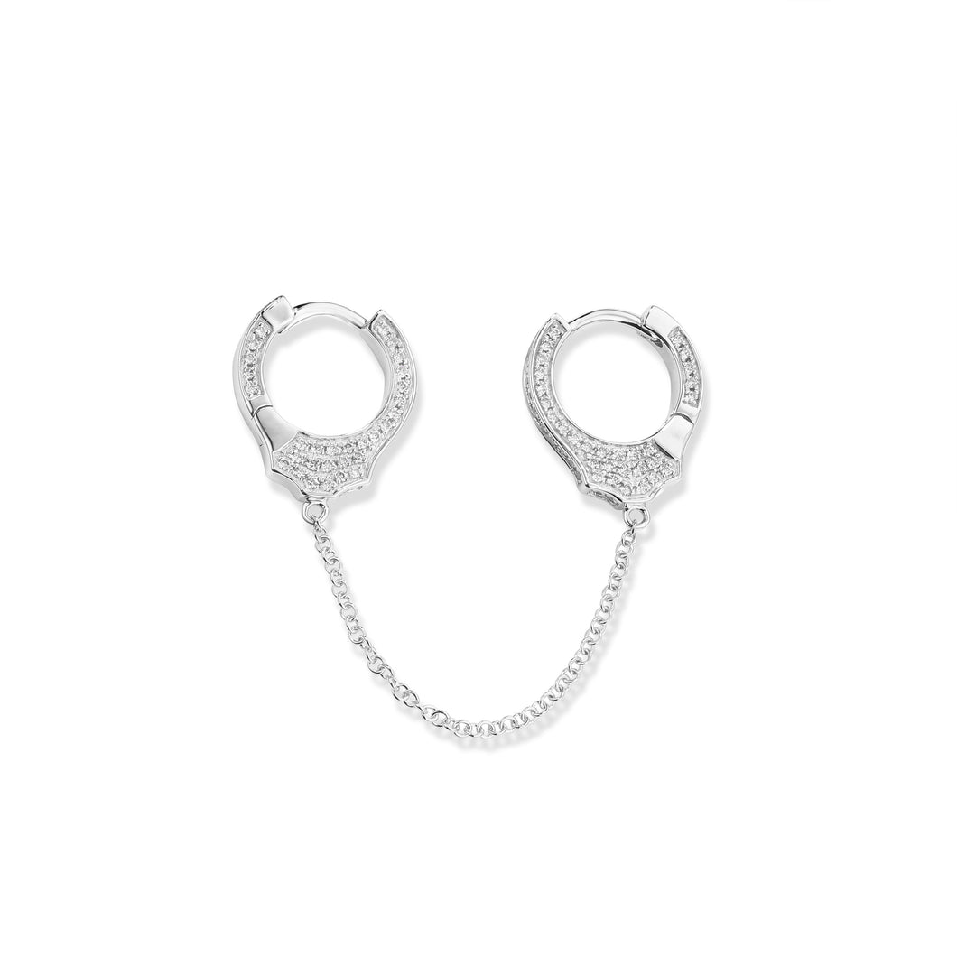 By Barnett Diamond Handcuff  Climber Earrings