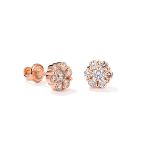 By Barnett Flower Set Diamond Earrings