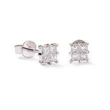 Load image into Gallery viewer, By Barnett Classic Princess Cut Diamond Earrings