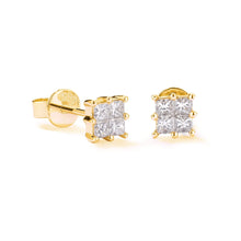 Load image into Gallery viewer, By Barnett Classic Princess Cut Diamond Earrings