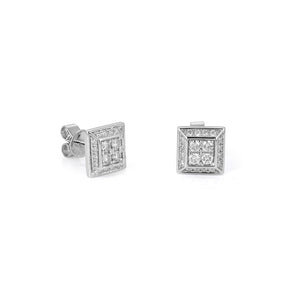 By Barnett Trapezoid Prism Diamond Earrings