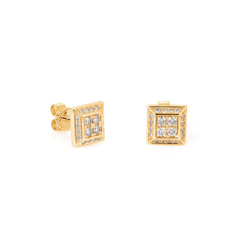 By Barnett Trapezoid Prism Diamond Earrings