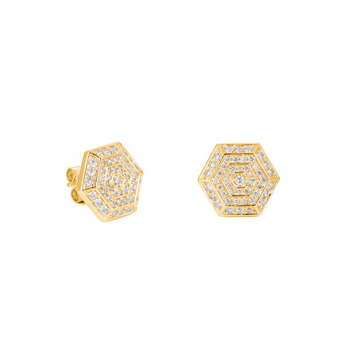 By Barnett Aurora Hexagonale Diamond Earrings