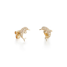 Load image into Gallery viewer, By Barnett Diamond Dolphin Earrings