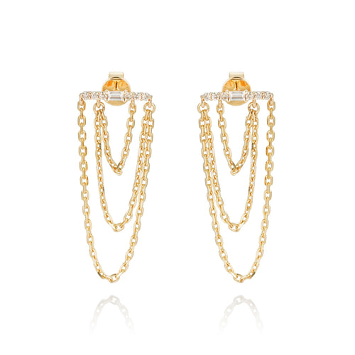 By Barnett Golden Cascade Diamond Earrings