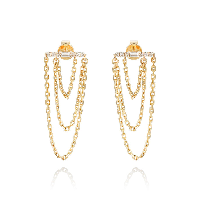 By Barnett Golden Cascade Diamond Earrings