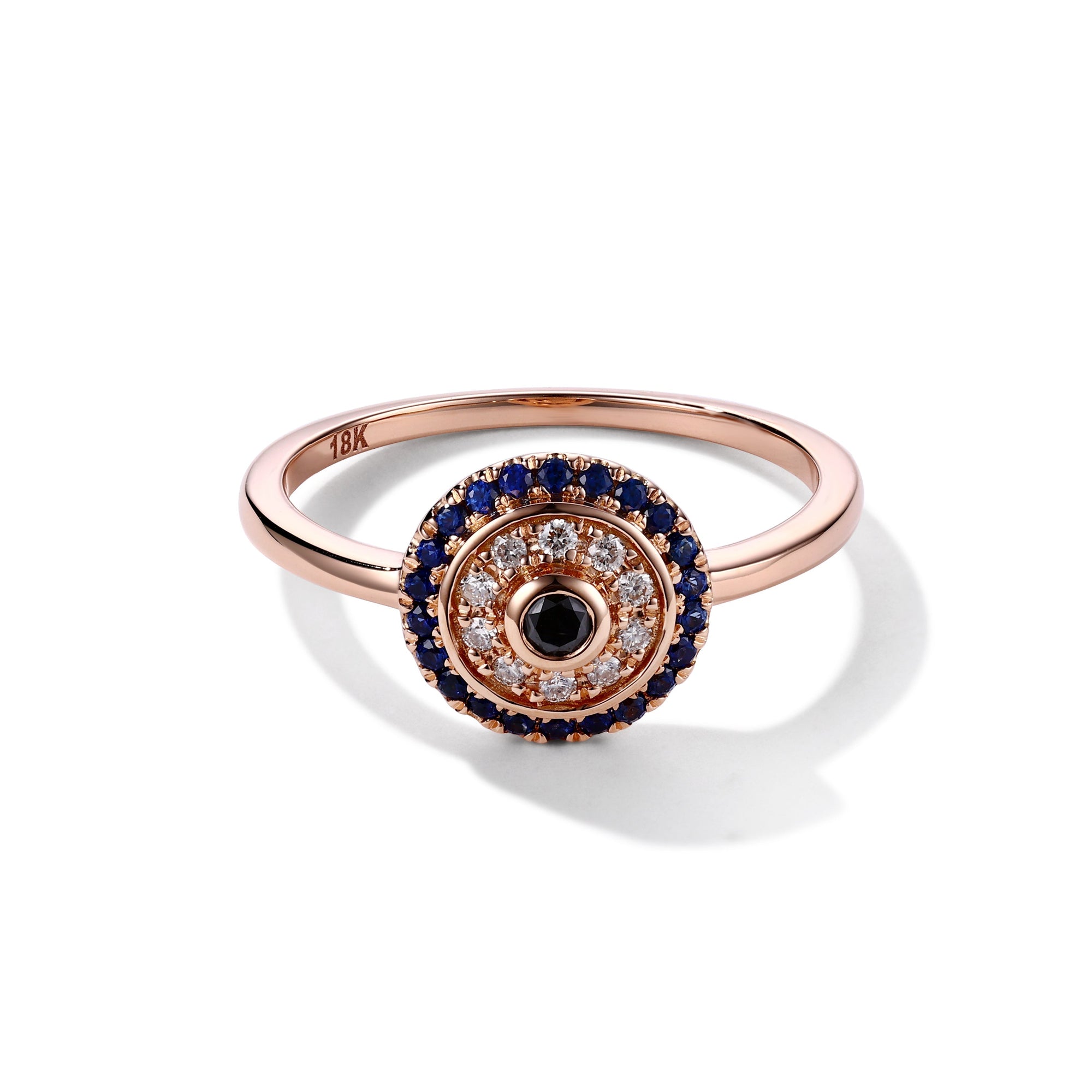 By Barnett Round Evil Eye Diamond Ring