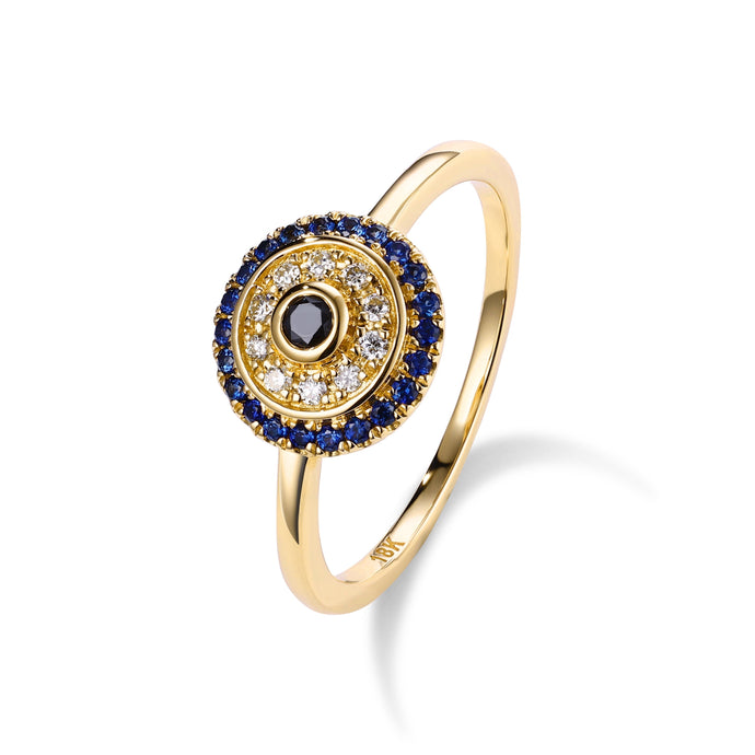 By Barnett Round Evil Eye Diamond Ring