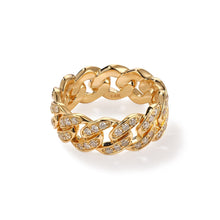 Load image into Gallery viewer, By Barnett Iced Out Diamond Cuban Link Ring