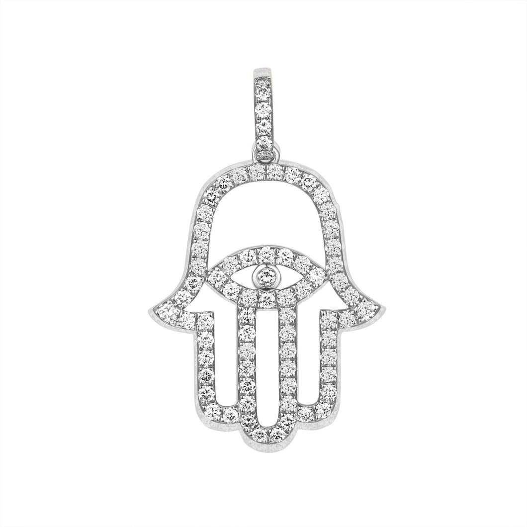 By Barnett Halo Humsa Diamond Pendant