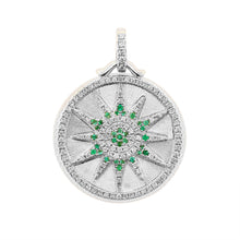 Load image into Gallery viewer, By Barnett Starburst Emerald Diamond Pendant