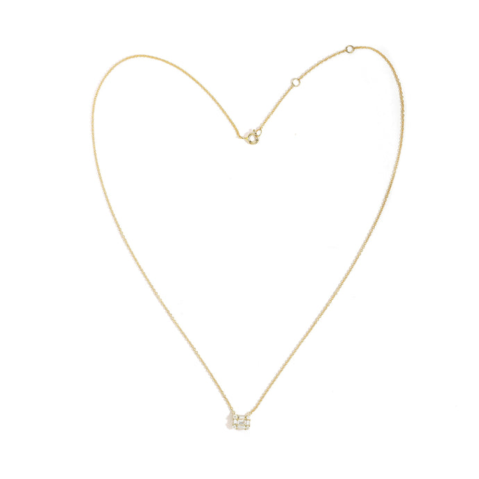 By Barnett Baguette Heart Diamond Pendant