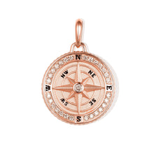 Load image into Gallery viewer, By Barnett Navigator&#39;s Diamond Compass Pendant in Rose Gold