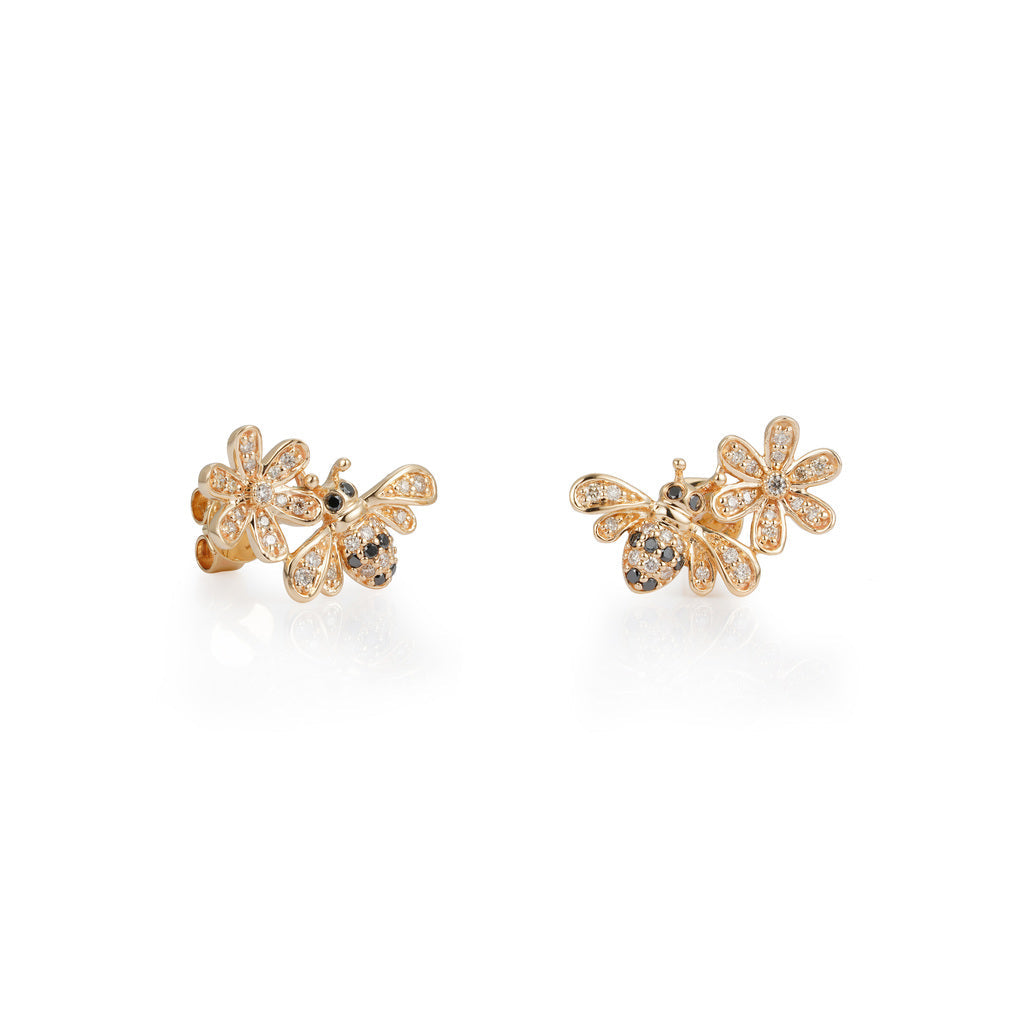 By Barnett Diamond Honeybee Stud Earrings