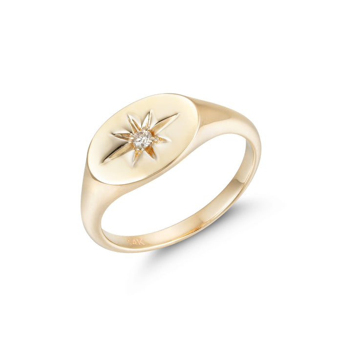 By Barnett Stellar Gold Signet Ring