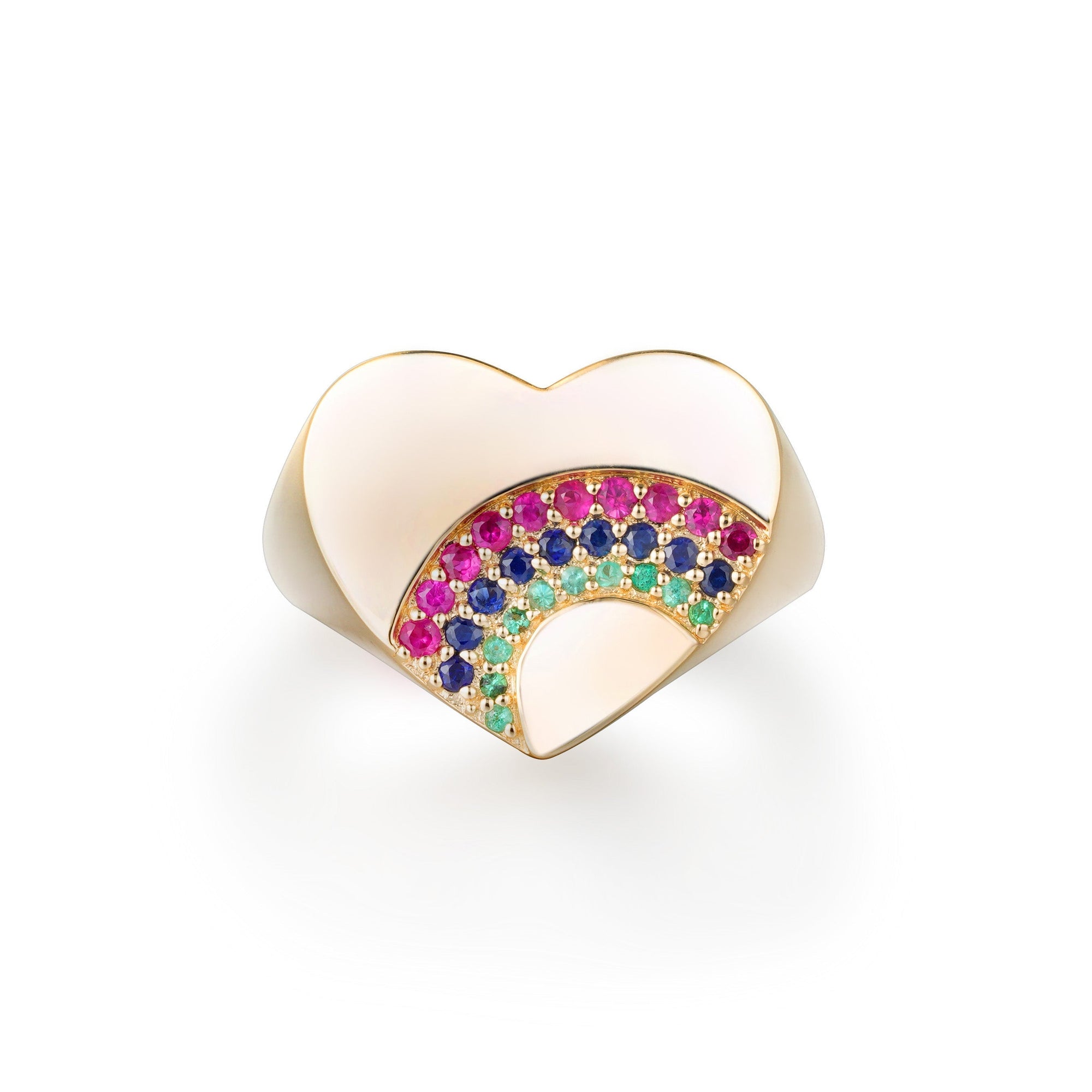 By Barnett Rainbow Heart Signet Ring