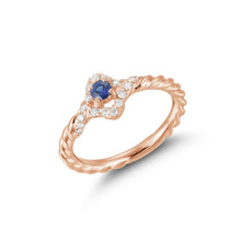 Load image into Gallery viewer, By Barnett Sapphire Clover Diamond Ring