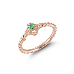 By Barnett Emerald Clover Diamond Ring