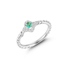 Load image into Gallery viewer, By Barnett Emerald Clover Diamond Ring