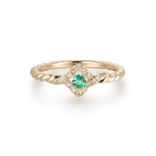 Load image into Gallery viewer, By Barnett Emerald Clover Diamond Ring