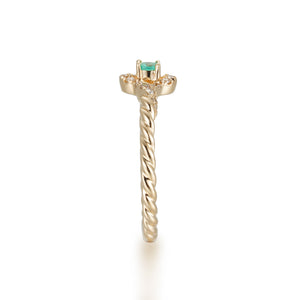 By Barnett Emerald Clover Diamond Ring