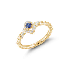 Load image into Gallery viewer, By Barnett Sapphire Clover Diamond Ring