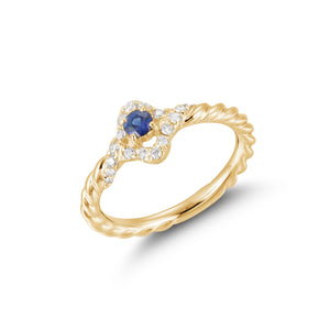 By Barnett Sapphire Clover Diamond Ring