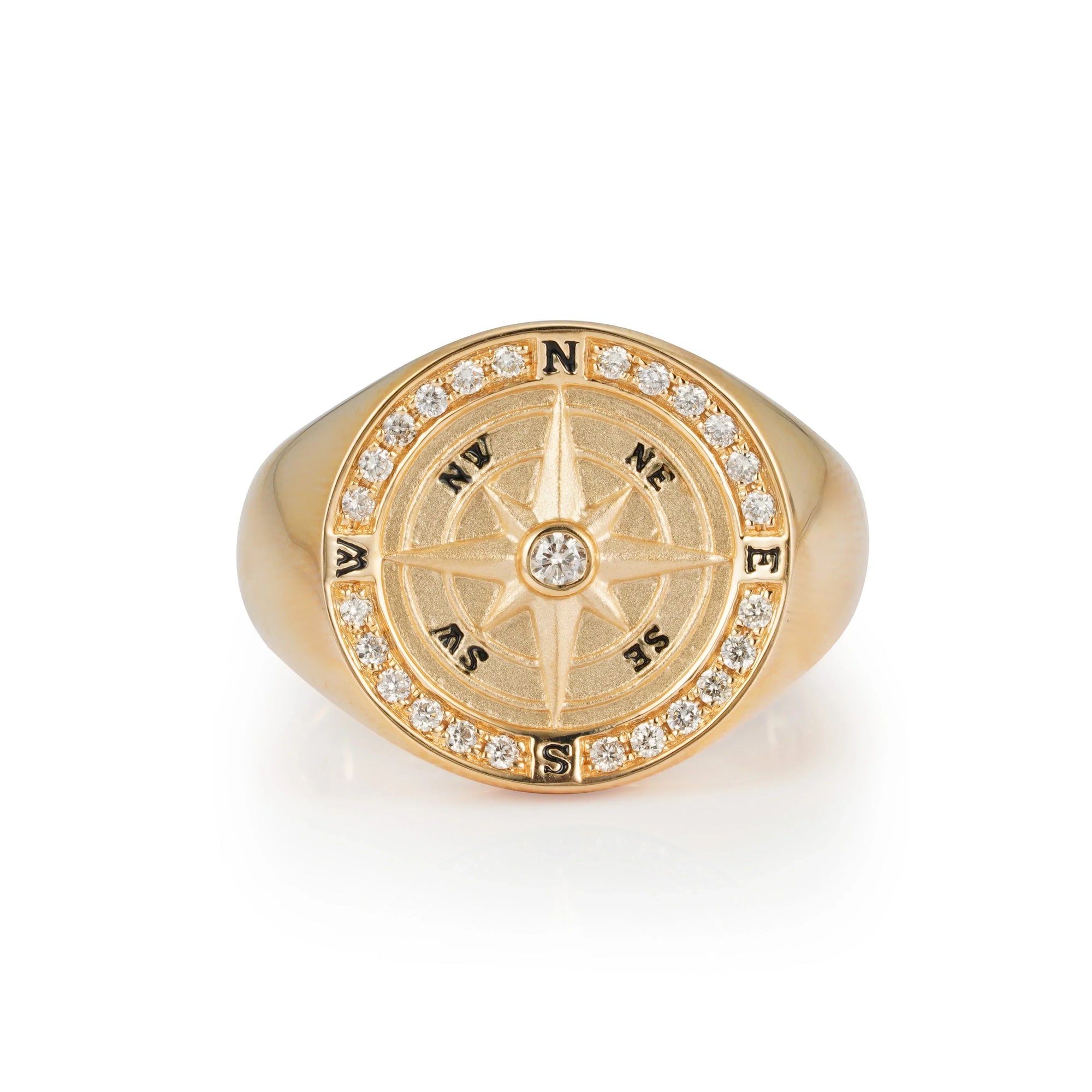 By Barnett Navigator Diamond Signet Ring