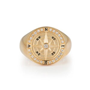 By Barnett Navigator Diamond Signet Ring